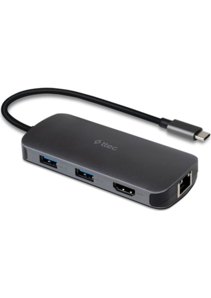 8in1 100W Type C Çoğaltıcı Hub, 3x Usb, 1x Pd Type C, 1x Tf/sd, 1x 4K Hdmi, 1x RJ45 Çevirici Adaptör