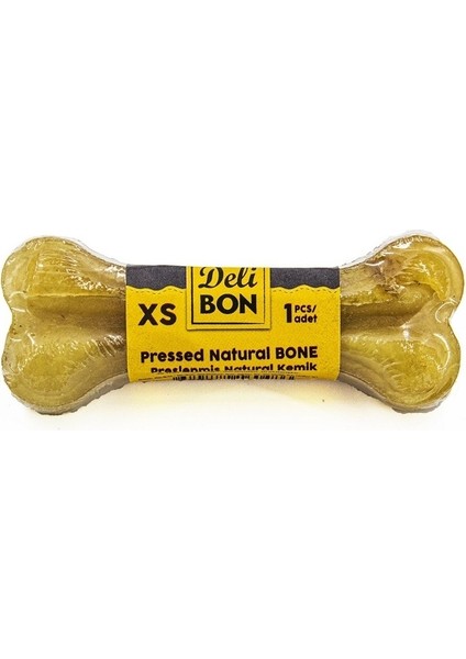 Gerçek Deriden Köpek Ödül Kemiği 7cm 1 Adet -Natural