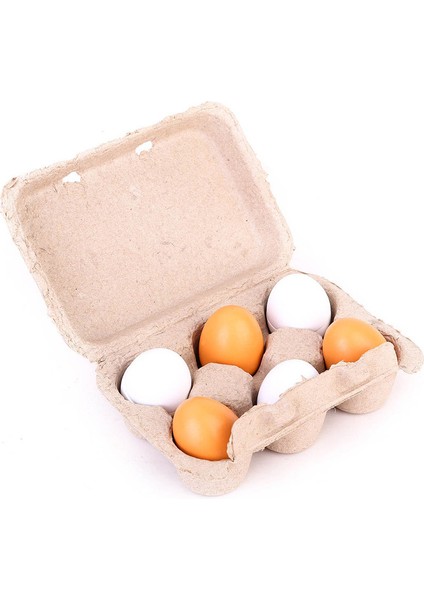 Ahşap Simülasyon Yumurta Seti 6'lı Set (Yurt Dışından)