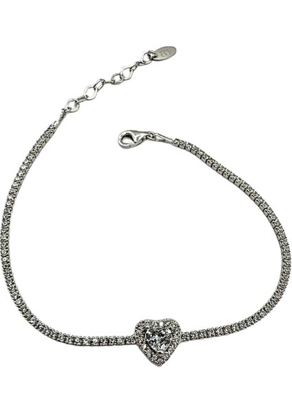 Kalpli Bayan Gümüş Su Yolu Bileklik