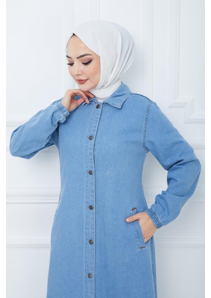 Düğmeli Kot Kap Mavi HM2345 fırsatları
