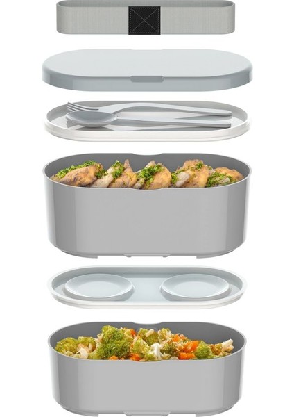 Boxy Large Cosmıc 1450ML (49OZ) Lunch Box - Yemek Taşıma Kabı - Gri fırsatları