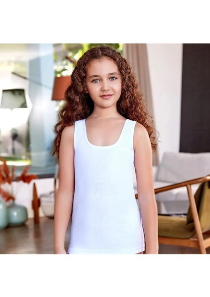 2519 Kız Çocuk Kalın Askılı Atlet 6 Adet