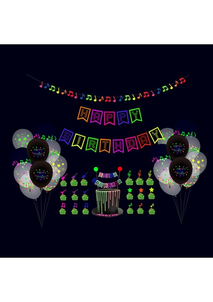LIJIEYA43 1 Orantılı Parti Dekorasyonları Oransal Mektuplar Doğum Günü Çekme Bayrağı Kek Ekleme Balon Seti (Yurt Dışından)