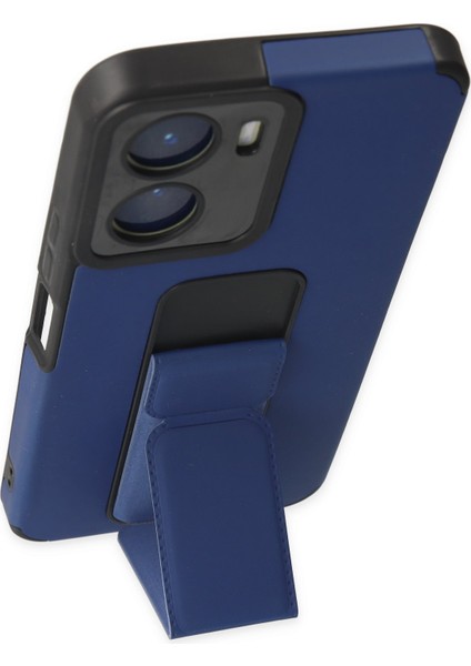 Vivo Y16 Kılıf Mega Standlı Silikon - Mavi 300099