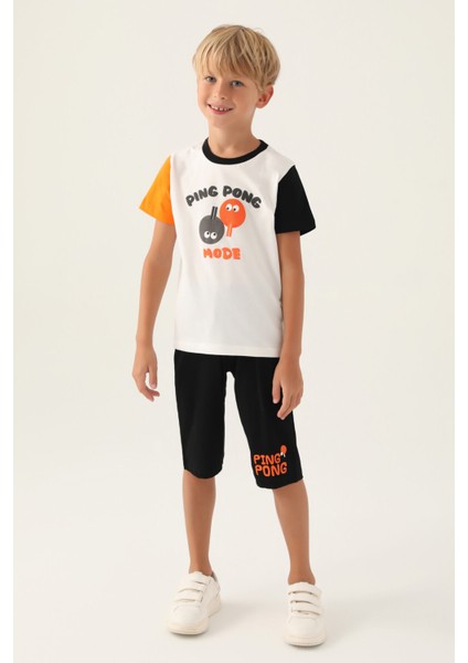 Mode Krem Erkek Çocuk Kapri Takım