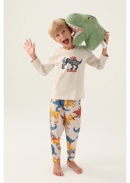 Revive Bej Erkek Çocuk Pijama Takımı