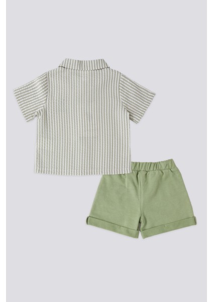 Lisanslı Şort Shirt Yeşil Erkek Bebek Takımı modelleri
