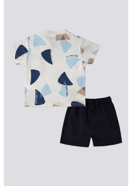 Triangle Krem Erkek Bebek Takımı Özel Günler İçin Modern Desenli Rahat Set modelleri