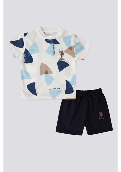 Lisanslı Triangle Krem Erkek Bebek Takımı