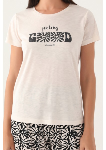 Sesling Bej Kadın Kısa Kol Pijama Takımı fırsatları