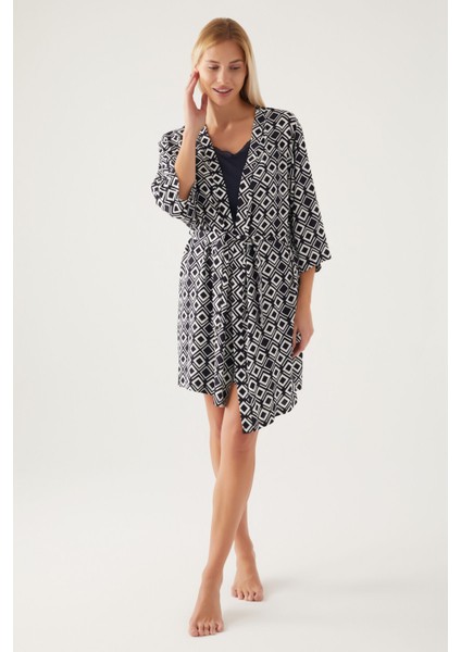 Dressing Gown Siyah Kadın Kısa Kol Pijama Takımı fiyatları