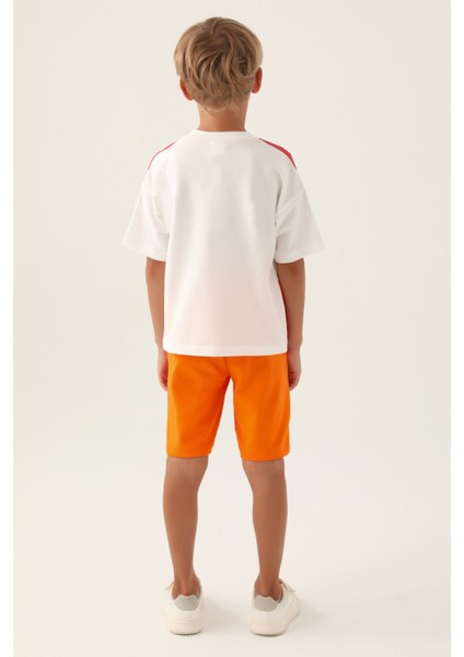 Geometic Turuncu Erkek Çocuk Bermuda Takım indirimleri