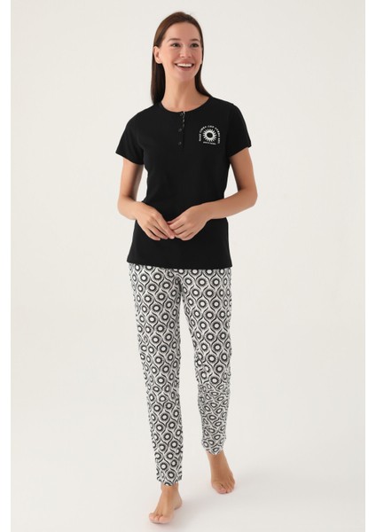 Good Siyah Kadın Kısa Kol Pijama Takımı fiyatları