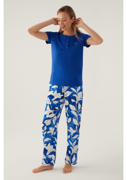 Arm Koyu Mavi Kadın Kısa Kol Pijama Takımı modelleri