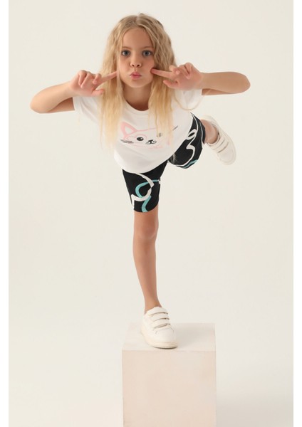 Cat Krem Kız Çocuk Şort Takım fiyatları