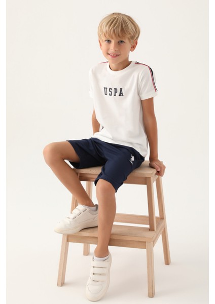 Lisanslı With Sleeve Detail Krem Erkek Çocuk Bermuda Takım modelleri