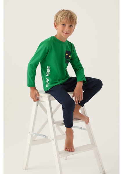 Play Hard Yeşil Erkek Çocuk Pijama Takımı fiyatları
