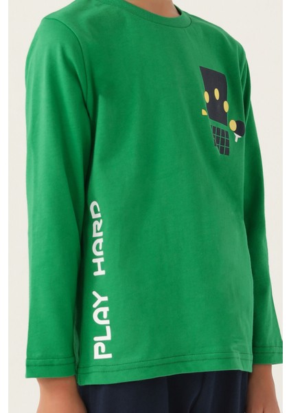 Play Hard Yeşil Erkek Çocuk Pijama Takımı fırsatları