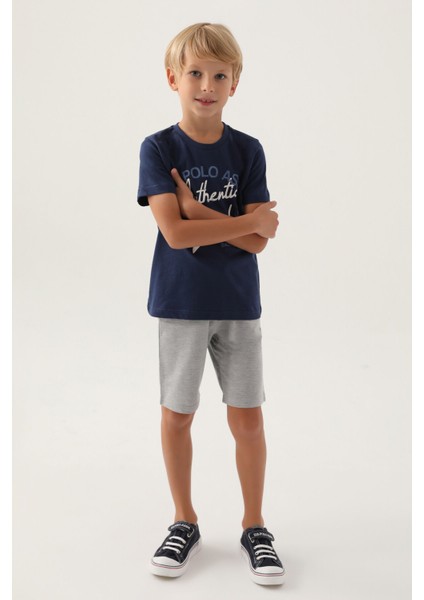 Lisanslı Clothıng Koyu Indigo Erkek Çocuk Bermuda Takım modelleri