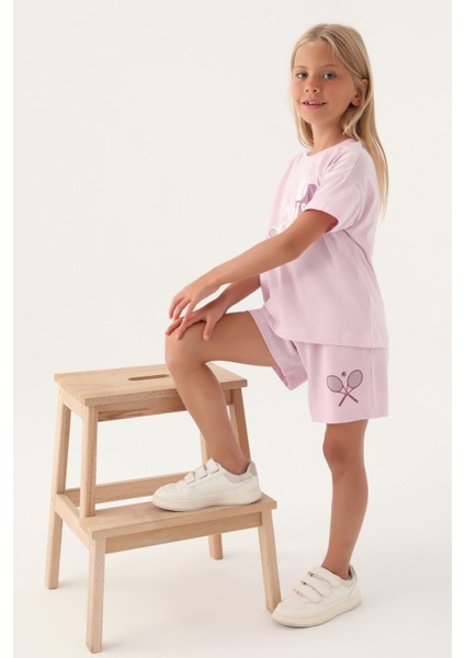 Tennis Club Mor Kız Çocuk Şort Takım modelleri