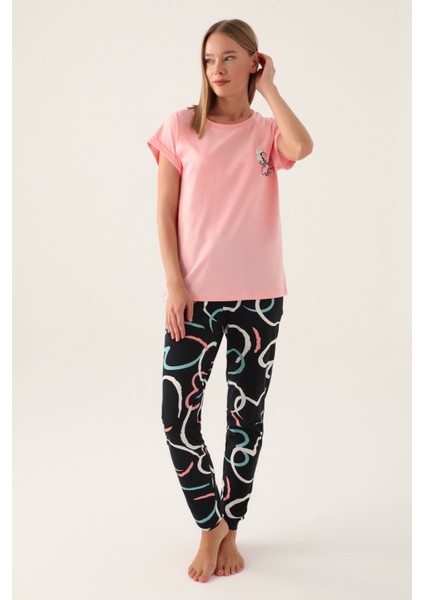 Cute Somon Kadın Kısa Kol Pijama Takımı fiyatları