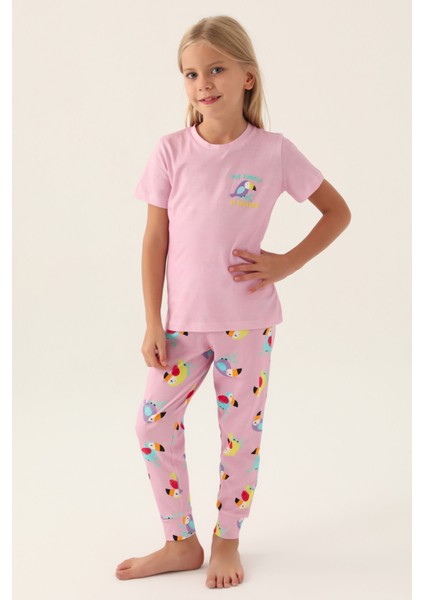 Jungle Mor Kız Çocuk Pijama Takımı