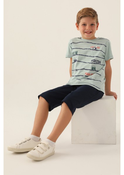 New Horizons Yeşil Erkek Çocuk Kapri Takım modelleri