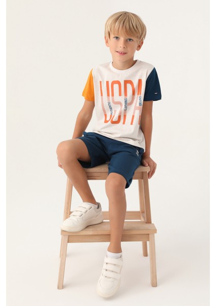 Lisanslı Brand Krem Erkek Çocuk Bermuda Takım modelleri