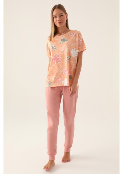 Pink Somon Kadın Kısa Kol Pijama Takımı
