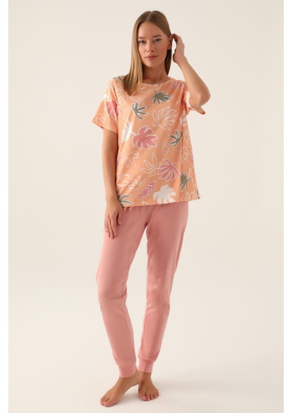 Pink Somon Kadın Kısa Kol Pijama Takımı fiyatları