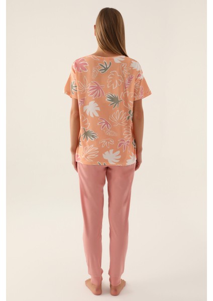 Pink Somon Kadın Kısa Kol Pijama Takımı indirimleri