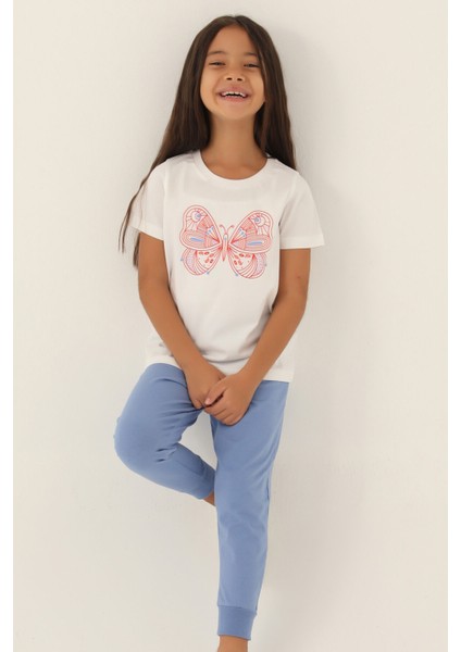 Butterfly Krem Kız Çocuk Pijama Takımı fiyatları