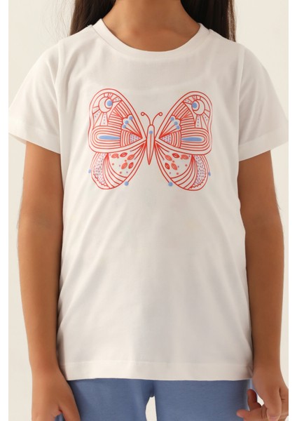 Butterfly Krem Kız Çocuk Pijama Takımı fırsatları