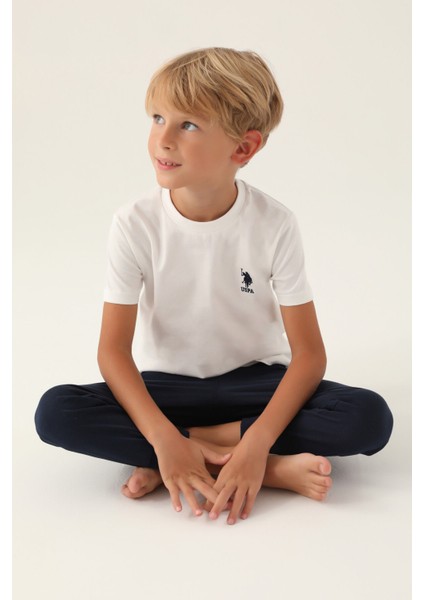 Lisanslı Palm Tree Krem Erkek Çocuk Pijama Takımı