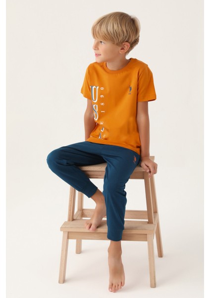 Lisanslı Graphic Turuncu Erkek Çocuk Pijama Takımı
