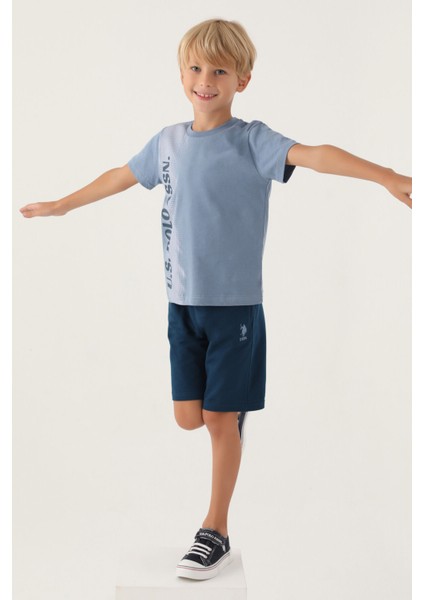 Lisanslı Written Lacivert Erkek Çocuk Bermuda Takım modelleri