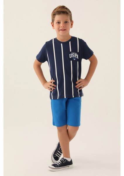 Lisanslı Since Koyu Indigo Erkek Çocuk Bermuda Takım modelleri