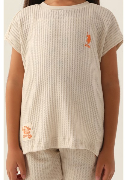 Lisanslı Thick Bej Kız Çocuk Şort Takım fırsatları