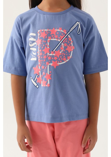 Lisanslı Baton Açık Indigo Kız Çocuk Kapri Takım fırsatları