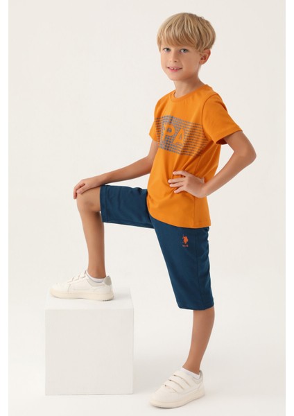 Lisanslı Dotted Turuncu Erkek Çocuk Kapri Takım fiyatları