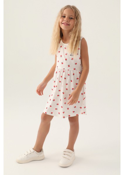 Lisanslı Heart Dress Krem Kız Çocuk Gecelik
