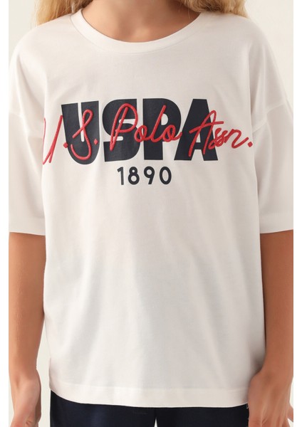 Lisanslı Oversized Krem Kız Çocuk Şort Takım fırsatları