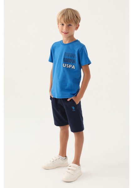 Lisanslı Polo Cobalt Erkek Çocuk Bermuda Takım