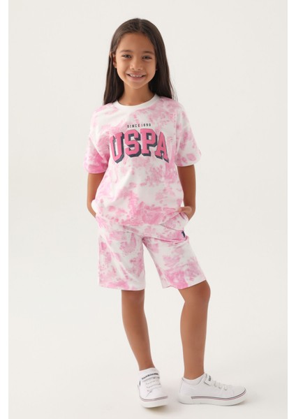 Lisanslı Batik Mor Kız Çocuk Bermuda Takım