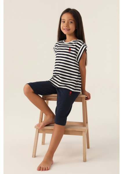 Lisanslı Basic Lacivert Kız Çocuk Kapri Takım fiyatları