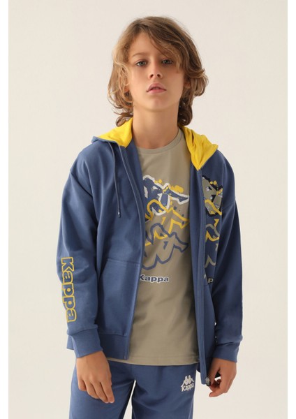 With Pocket Açık Indigo Erkek Çocuk Sweatshirt