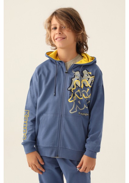 With Pocket Açık Indigo Erkek Çocuk Sweatshirt