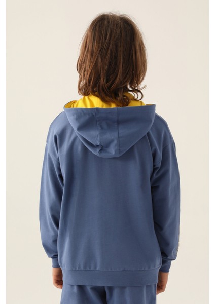With Pocket Açık Indigo Erkek Çocuk Sweatshirt