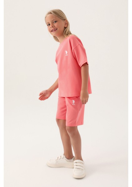 Lisanslı Simple Neon Pembe Kız Çocuk Bermuda Takım fiyatları
